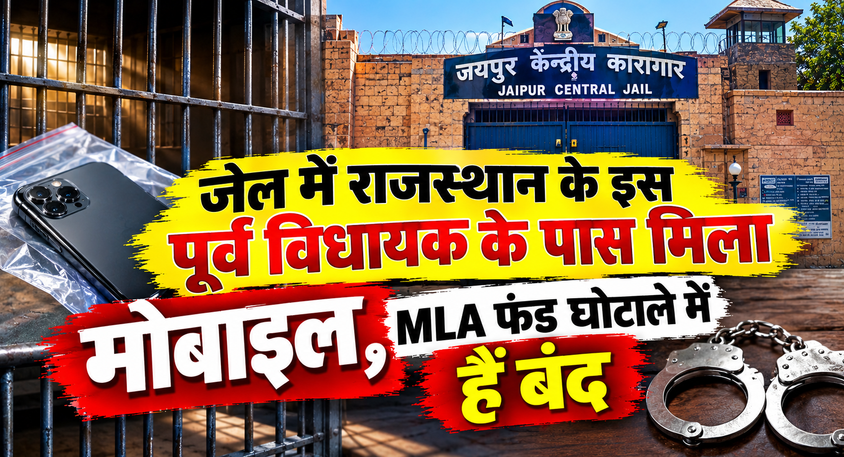जेल में राजस्थान के इस पूर्व विधायक के पास मिला मोबाइल, MLA फंड घोटाले में हैं बंद