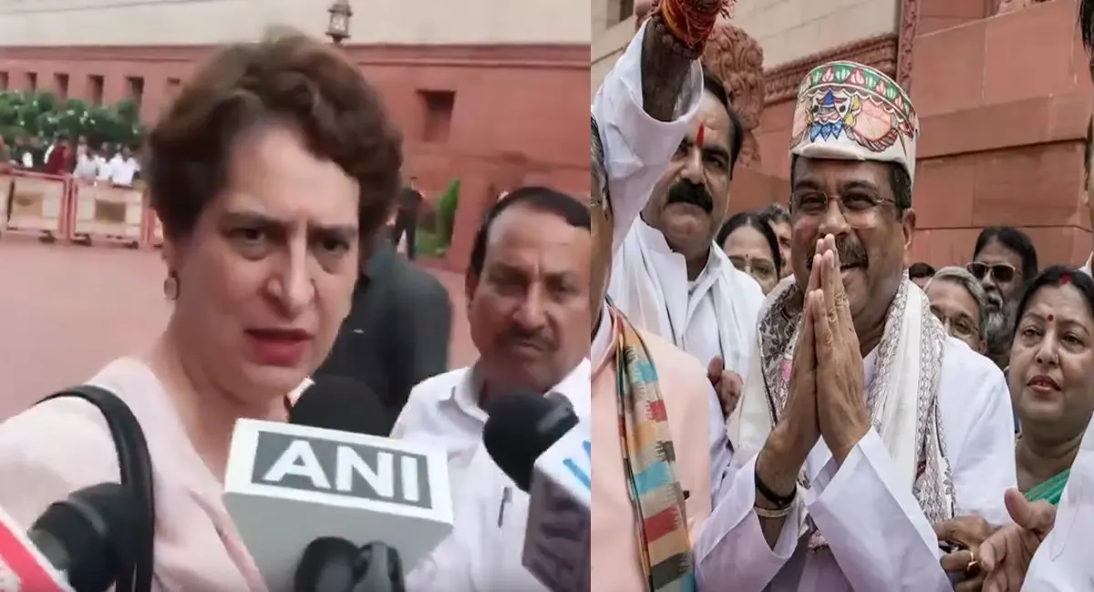 'सुपरस्टार की तरह स्वागत हो रहा है'- धर्मेंद्र प्रधान के स्वागत पर भड़कीं प्रियंका गांधी